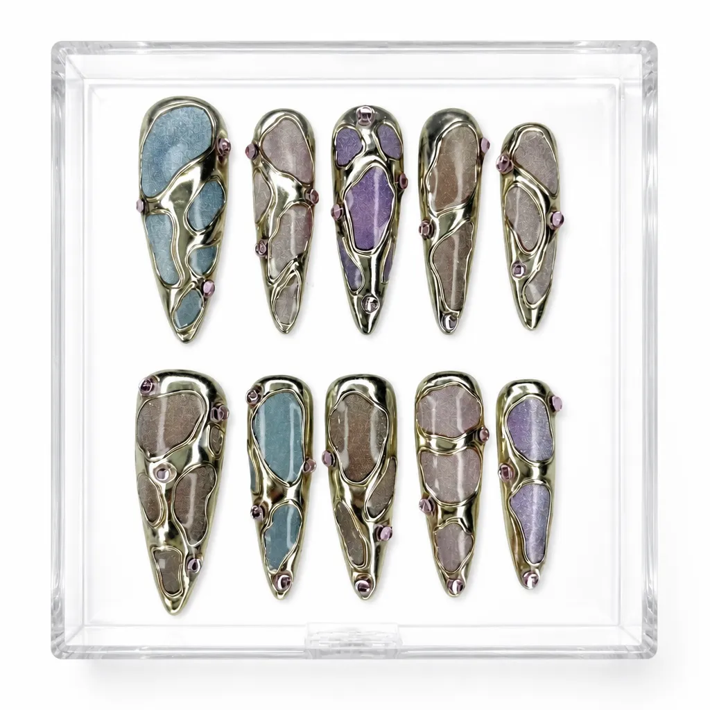 Abstract Metallic – Mẫu Nailbox Sỉ Thiết Kế Thủ Công