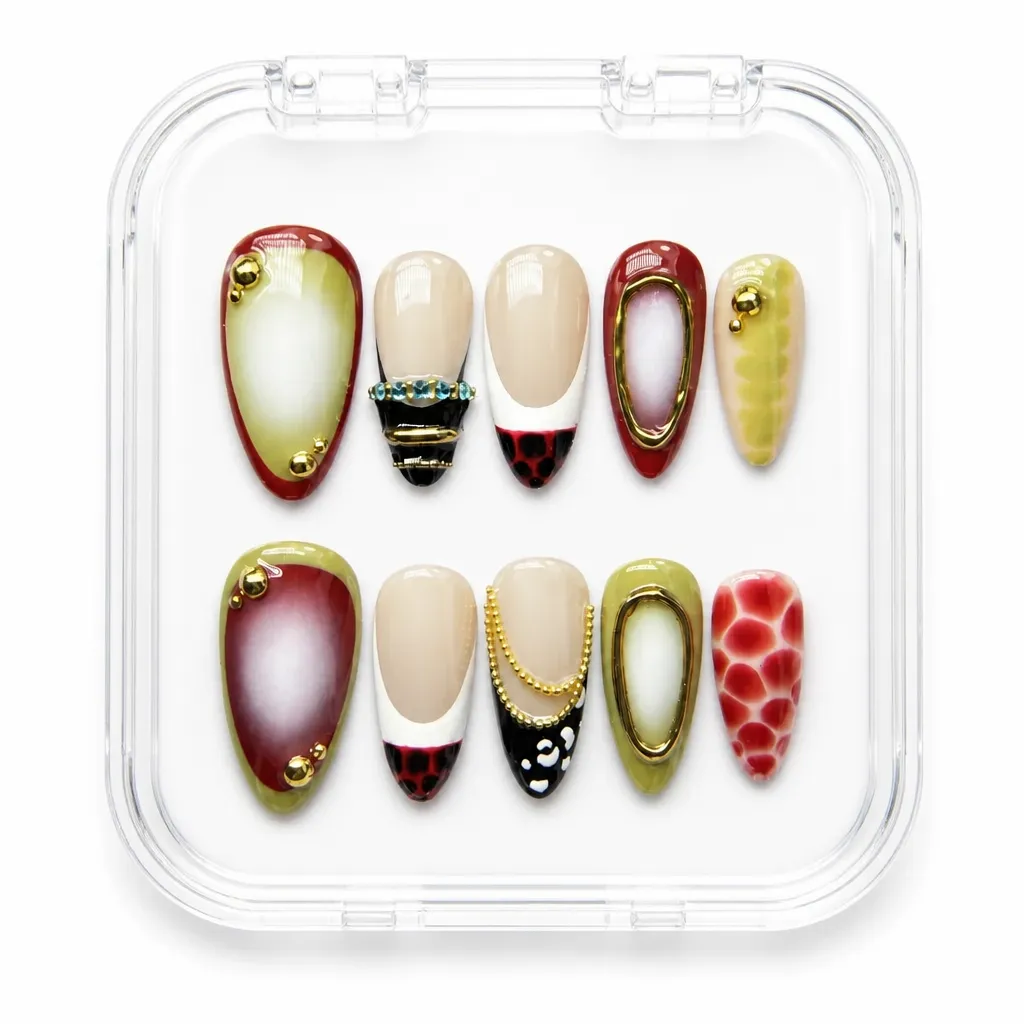 Abstract Olive Gold – Xưởng gia công Nailbox Sỉ thủ công