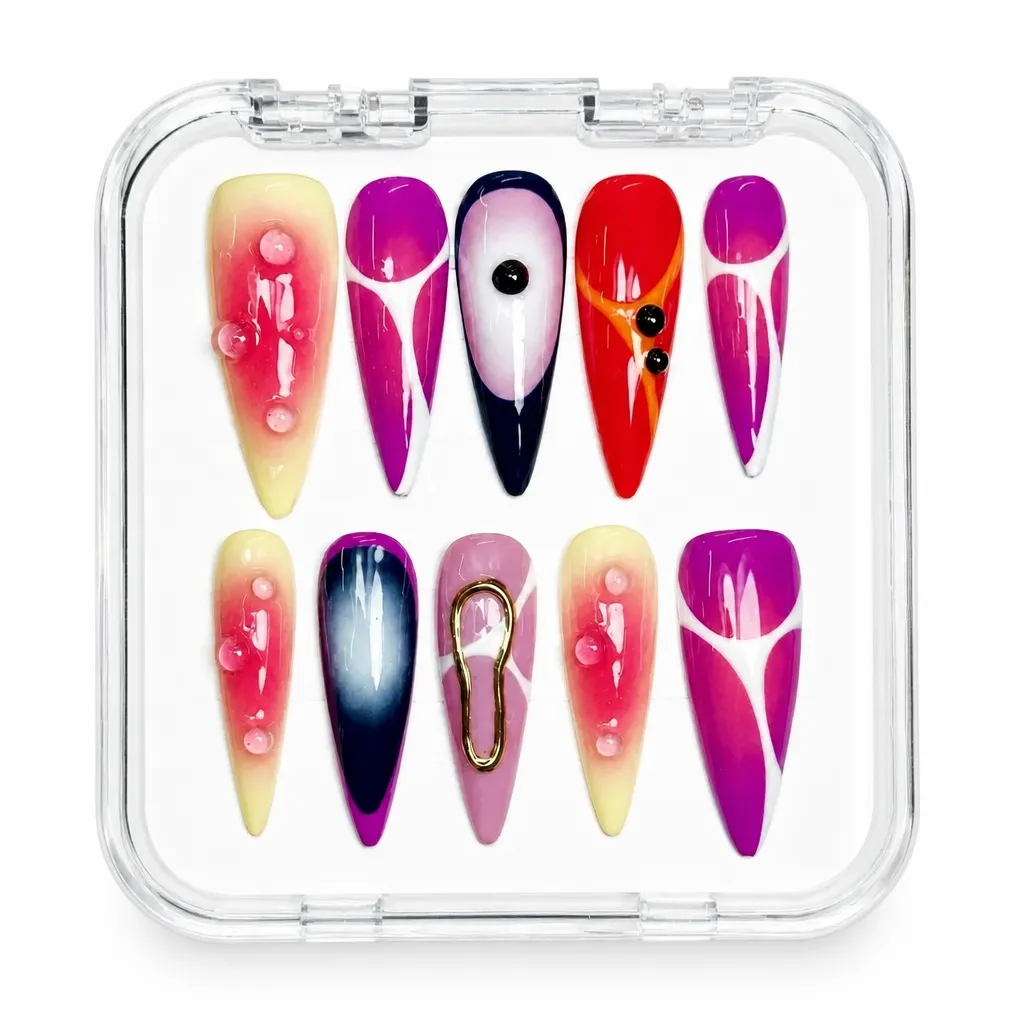 Abstract Sunset Waves – Xưởng gia công Nailbox Sỉ thủ công
