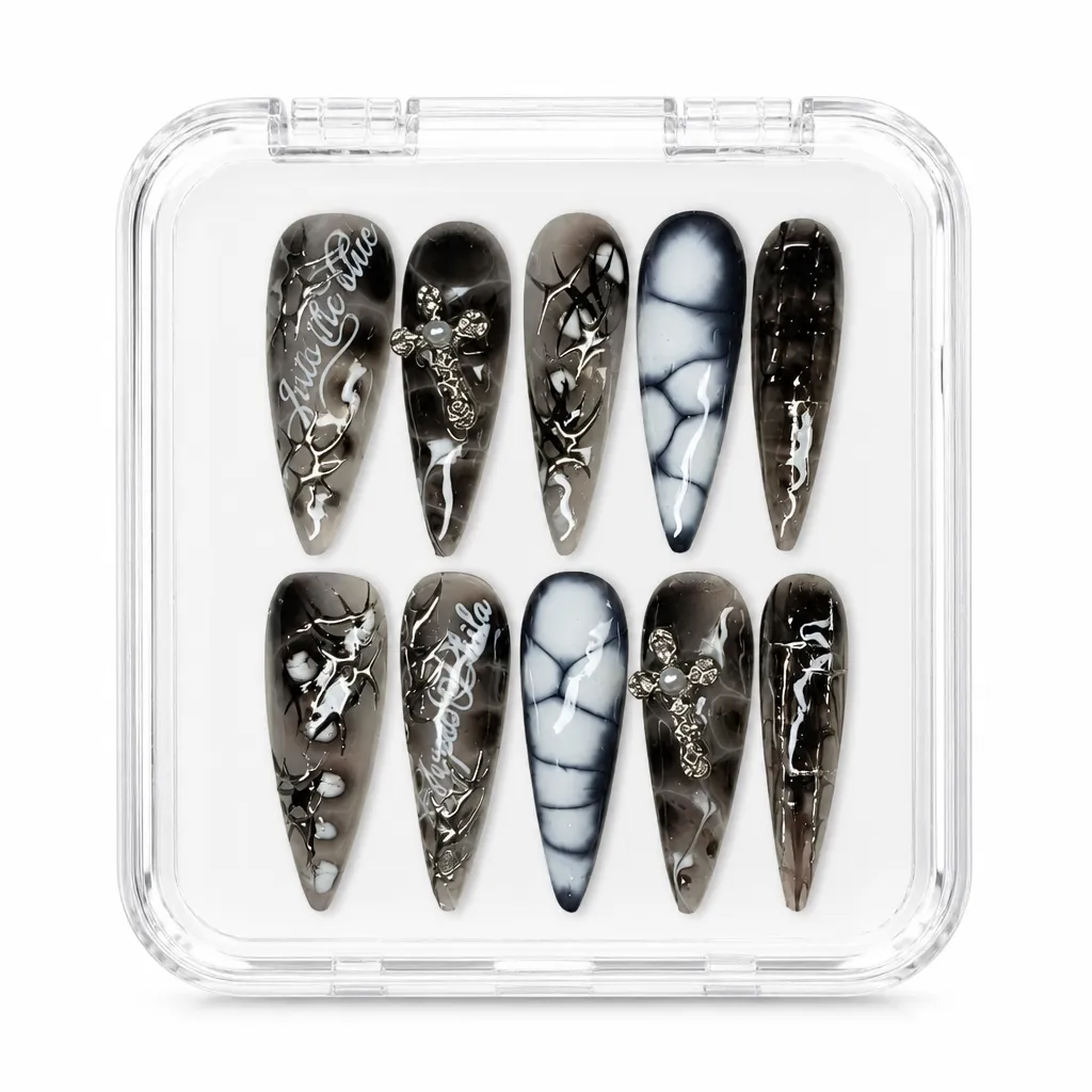 Abyssal Marble Cross – Xưởng gia công Nailbox Sỉ thủ công