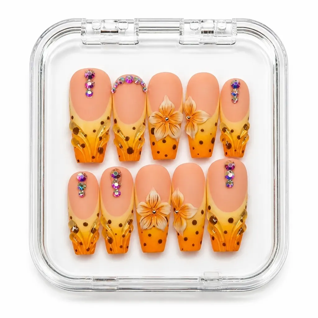 Amber Blossom Luxe – Xưởng gia công Nailbox Sỉ thủ công