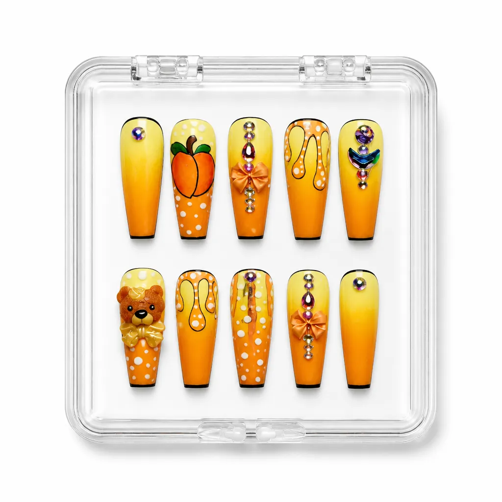 Amber Sunset Bloom – Xưởng gia công Nailbox Sỉ thủ công