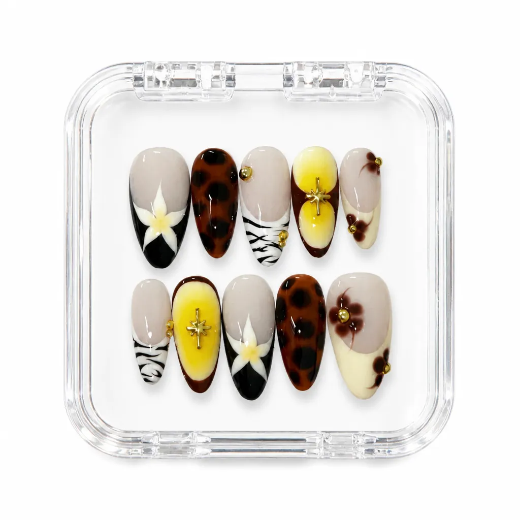 Amber Tortoiseshell – Xưởng gia công Nailbox Sỉ thủ công