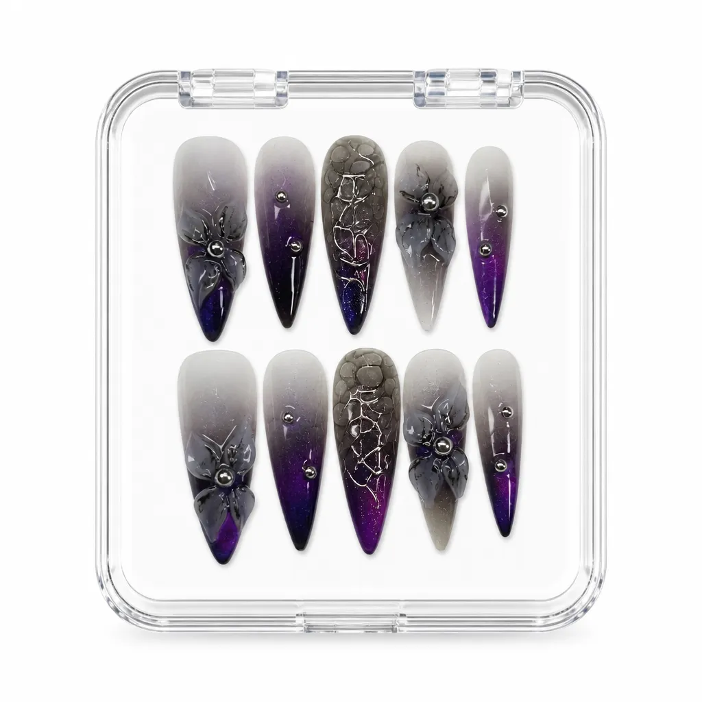 Ametrine Gothic Bloom – Xưởng gia công Nailbox Sỉ thủ công
