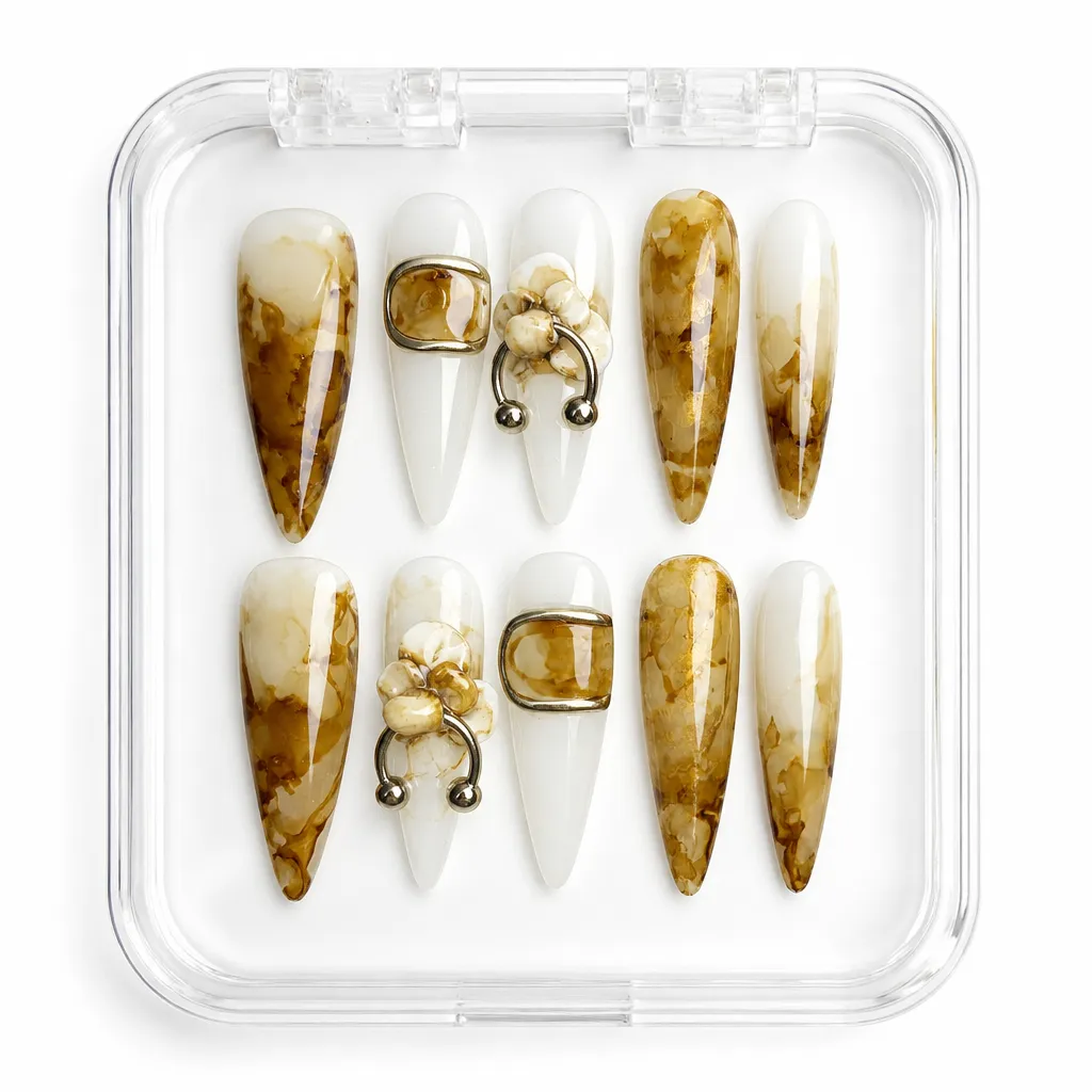 Amphora Marble Pierce – Xưởng gia công Nailbox Sỉ thủ công