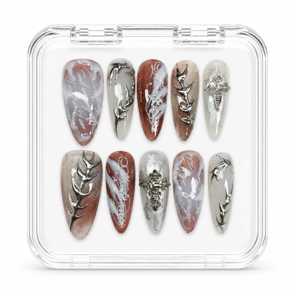 Antique Chrome Script – Xưởng gia công Nailbox Sỉ thủ công
