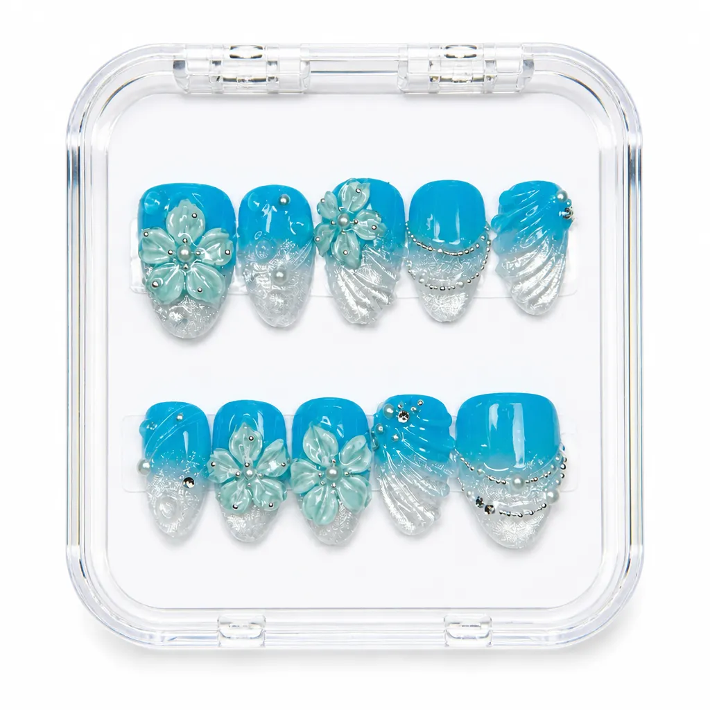 Aquatic Blossom Dream – Xưởng gia công Nailbox Sỉ thủ công