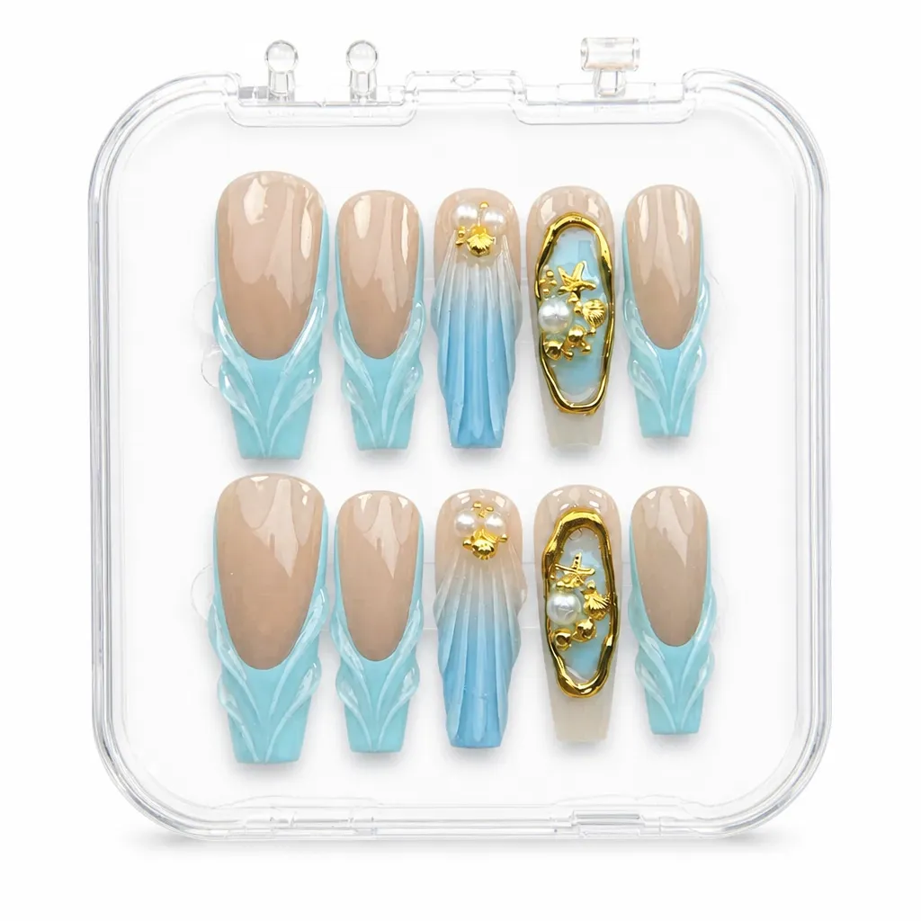 Aquatic Shell Goddess – Xưởng gia công Nailbox Sỉ thủ công