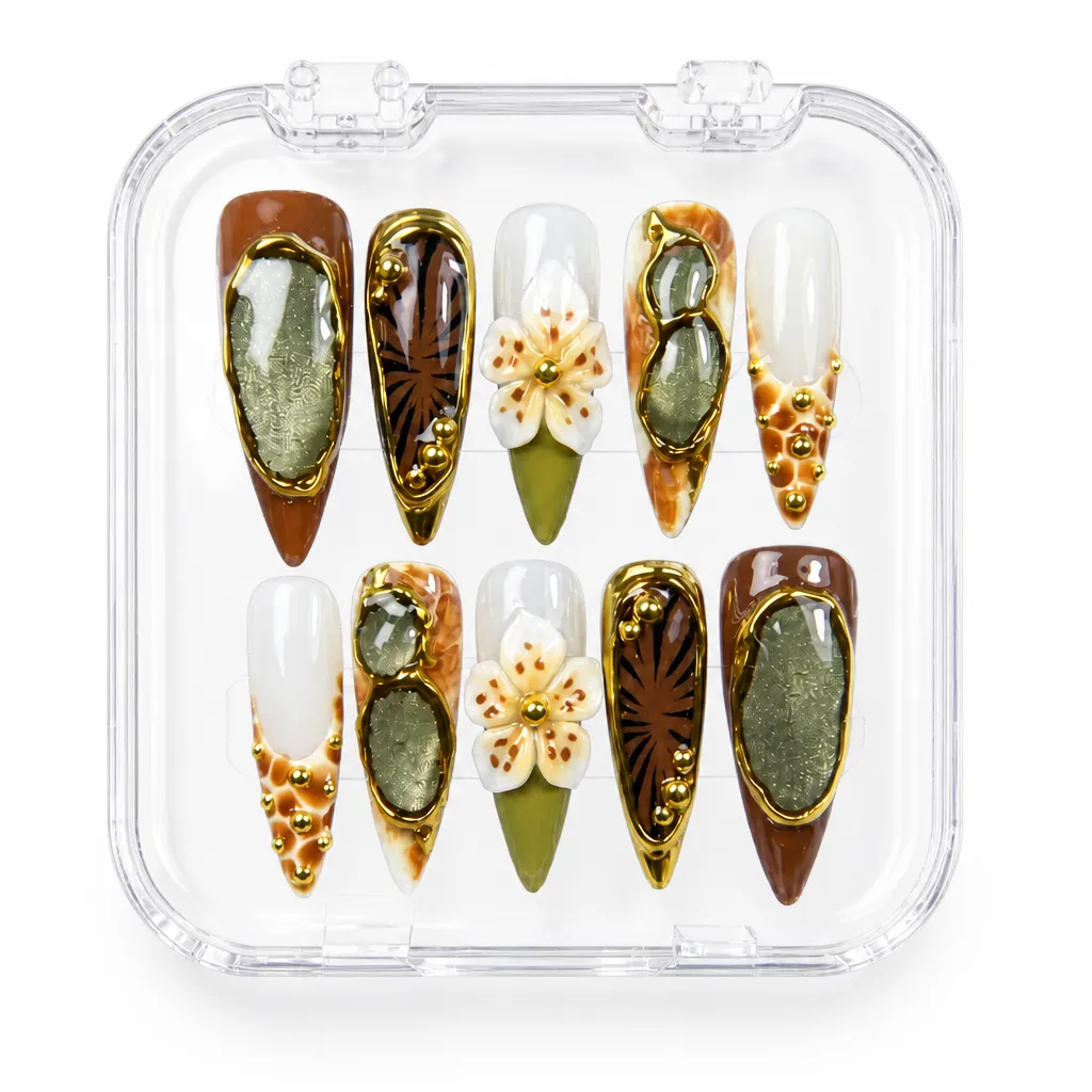 Autumn Botanical Dream – Xưởng gia công Nailbox Sỉ thủ công