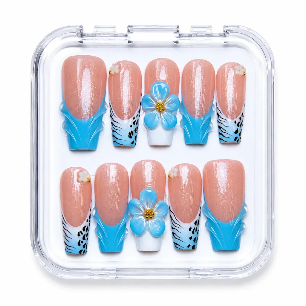 Azure Blossom Almond – Xưởng gia công Nailbox Sỉ thủ công