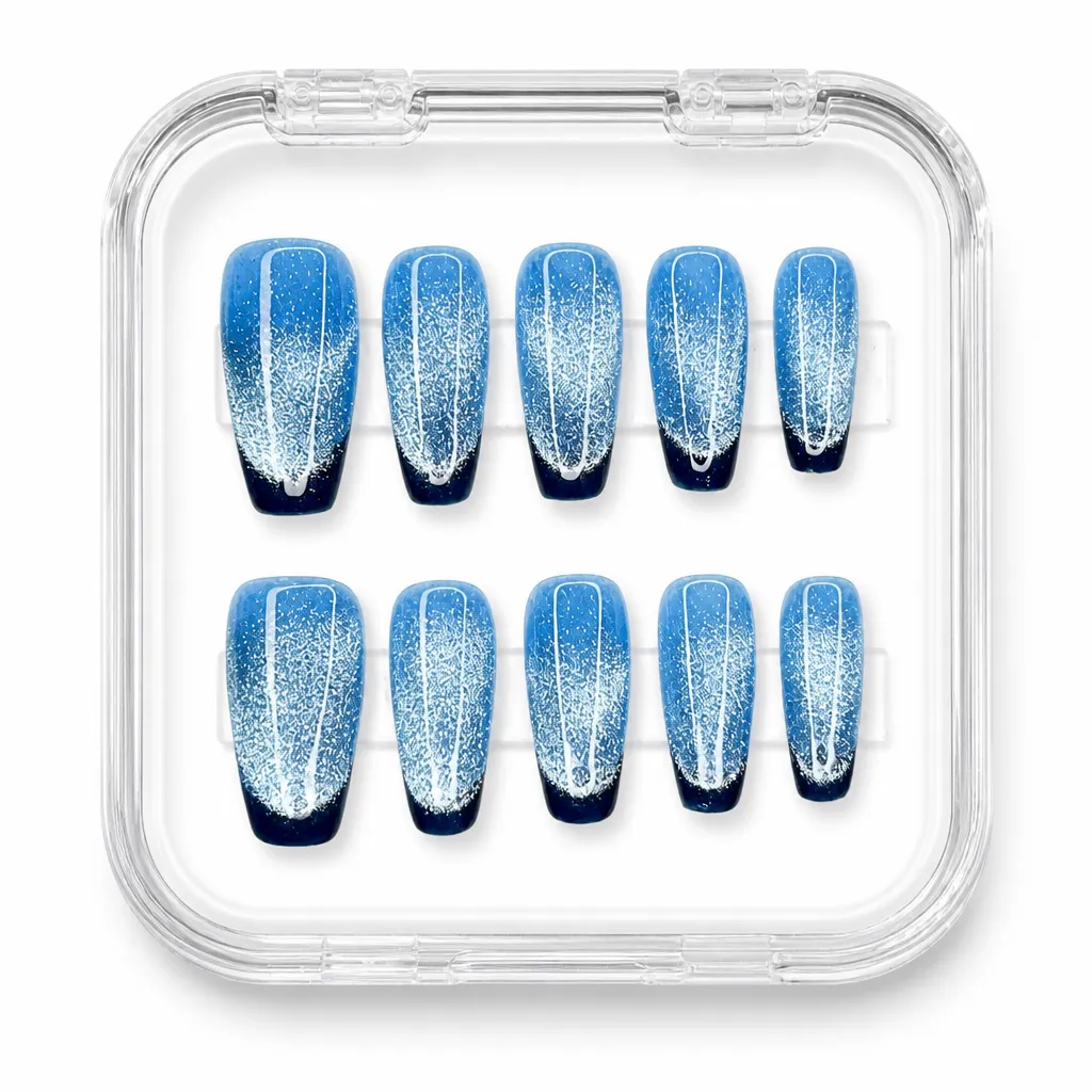 Azure Gradient Glam – Xưởng gia công Nailbox Sỉ thủ công