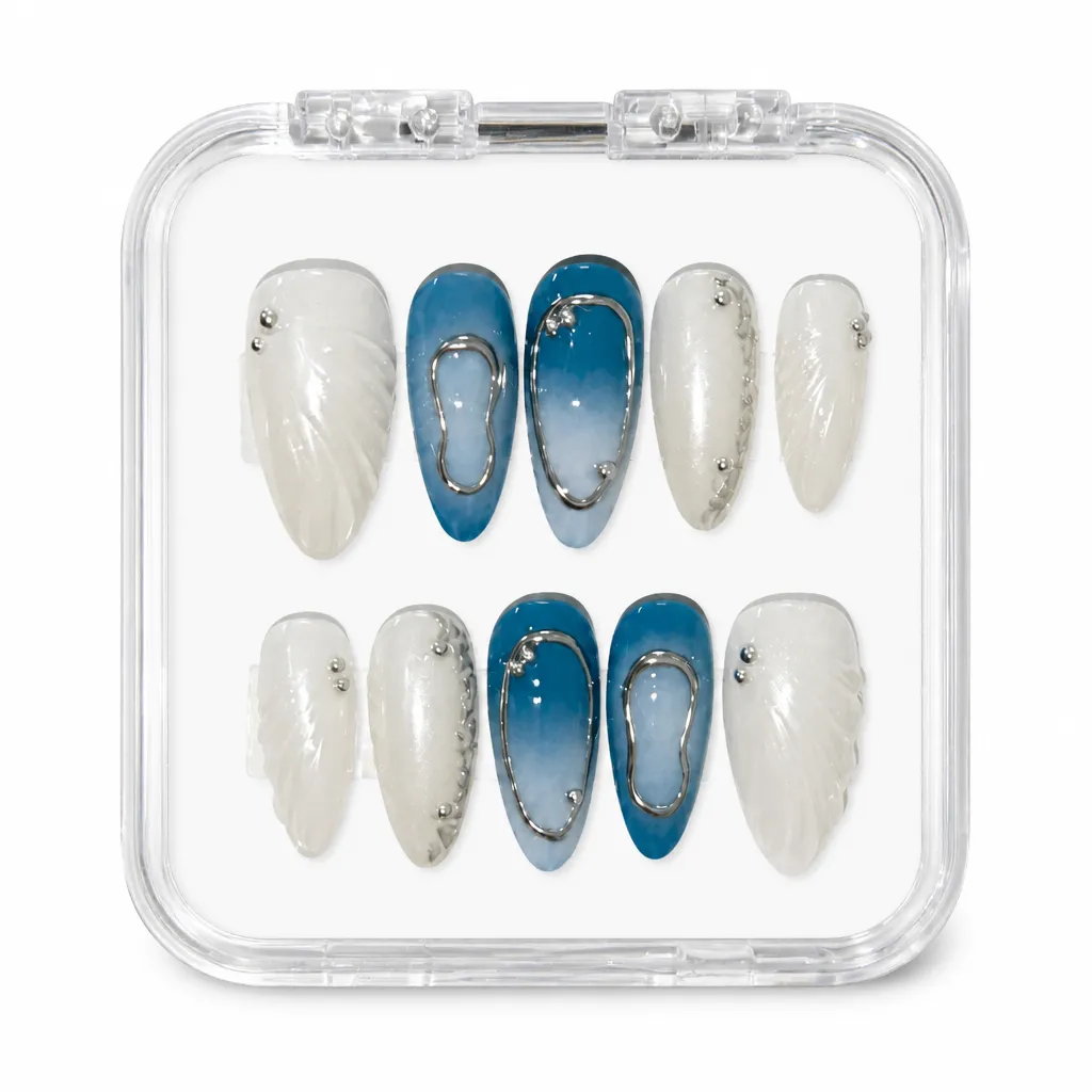 Azure Gradient Luxe – Xưởng gia công Nailbox Sỉ thủ công