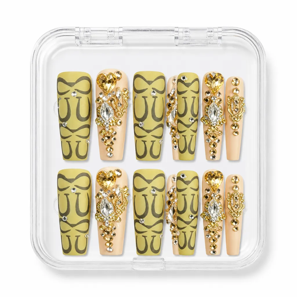 Baroque Golden Nude – Xưởng gia công Nailbox Sỉ thủ công