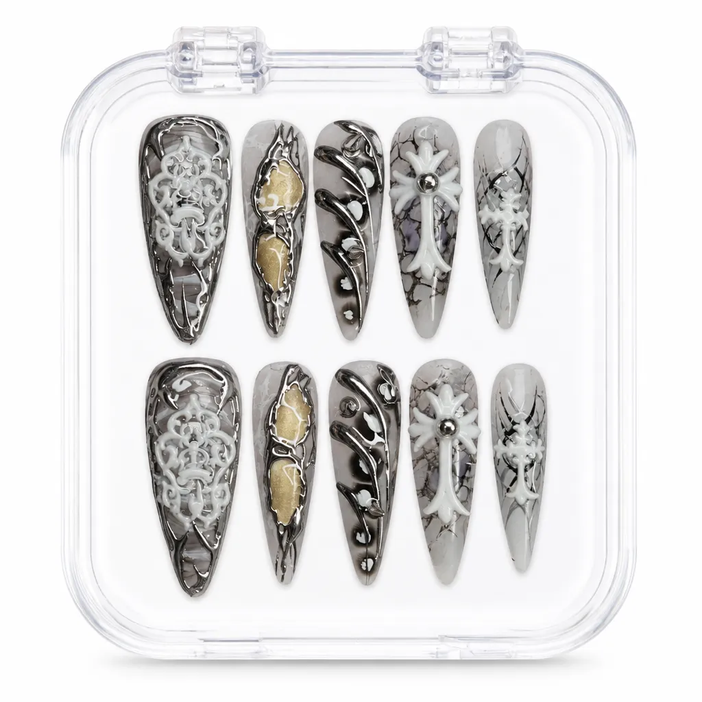 Baroque Gothic Chrome – Xưởng gia công Nailbox Sỉ thủ công