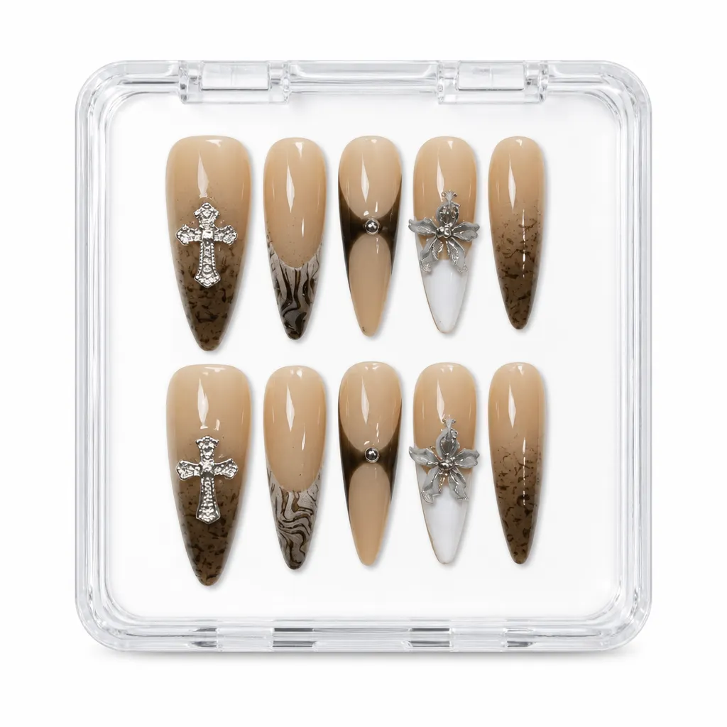 Baroque Gothic Nude – Xưởng gia công Nailbox Sỉ thủ công