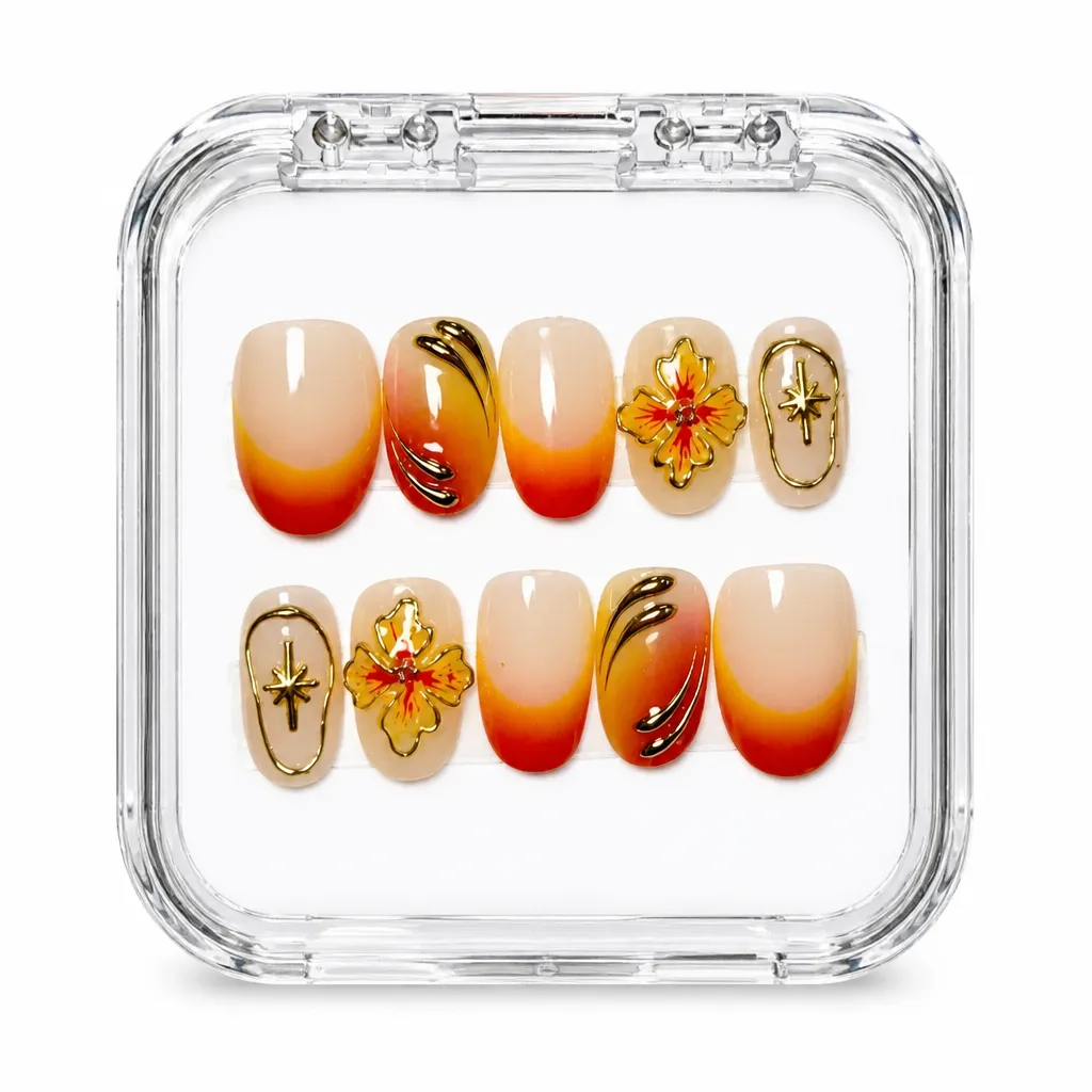 Beige Amber Luxe – Xưởng gia công Nailbox Sỉ thủ công
