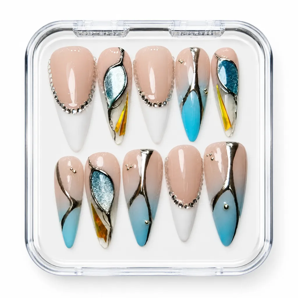 Beige Celestial Elegance – Xưởng gia công Nailbox Sỉ thủ công