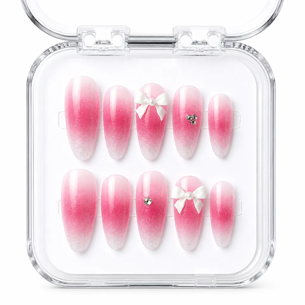 Berry Bow Blush – Xưởng gia công Nailbox Sỉ thủ công