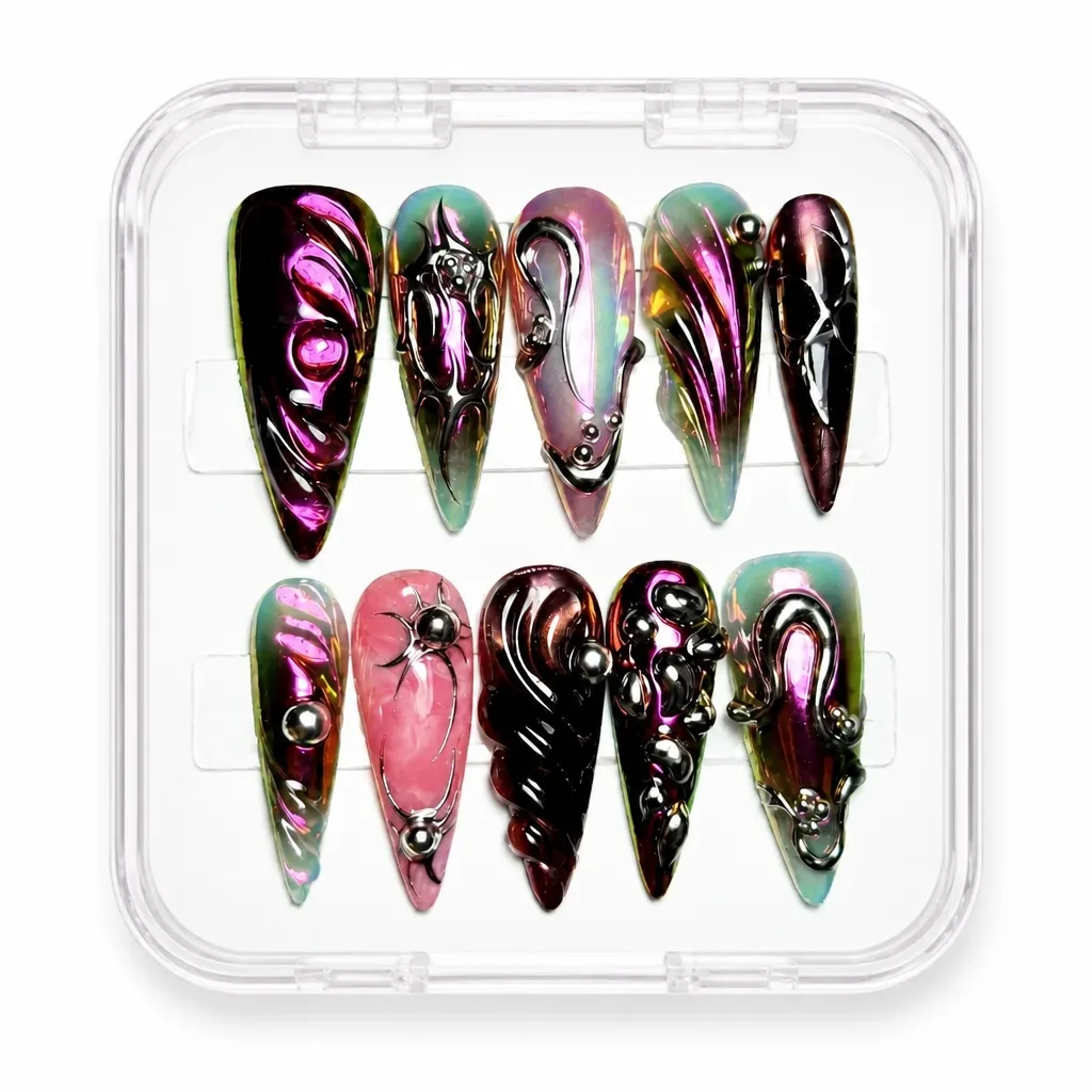 Black Cosmic Luxe – Xưởng gia công Nailbox Sỉ thủ công