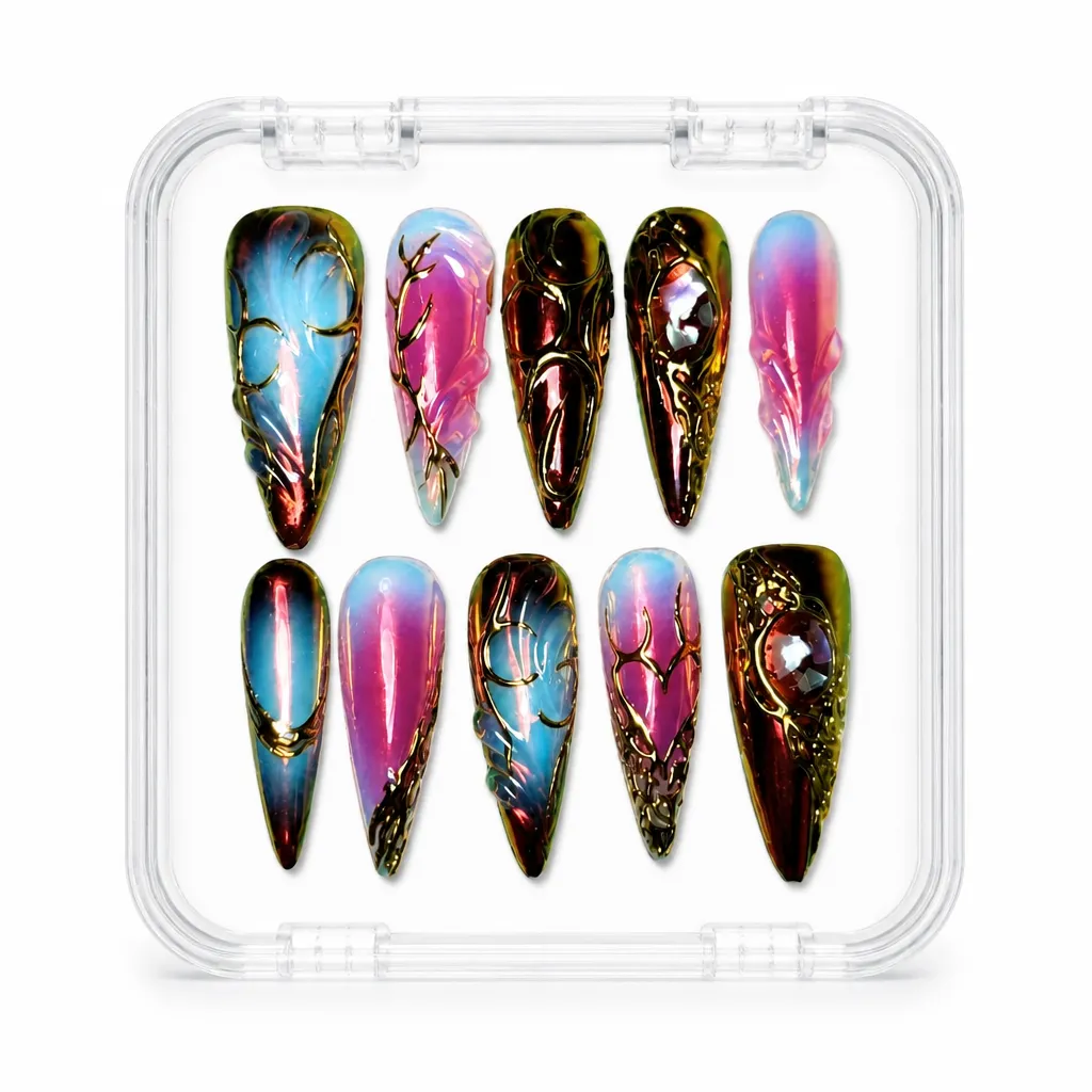 Black Prismatic Luxe – Xưởng gia công Nailbox Sỉ thủ công