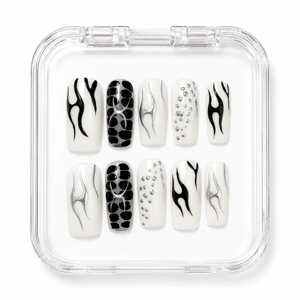 Black Zebra Elegance – Xưởng gia công Nailbox Sỉ thủ công