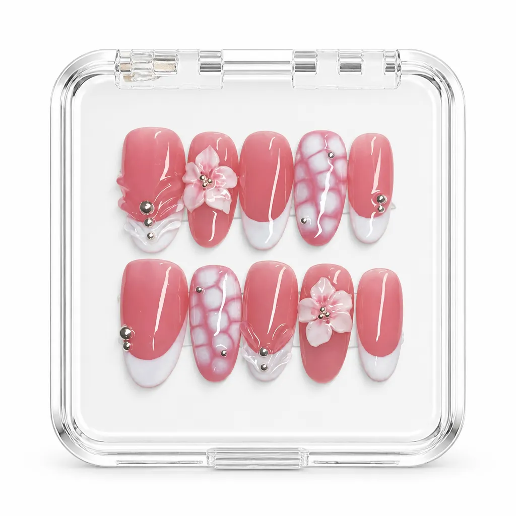 Blossom Blush Elegance – Xưởng gia công Nailbox Sỉ thủ công