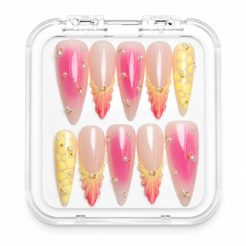 Blossom Luxe Stiletto – Mẫu Nailbox Sỉ Thiết Kế Thủ Công
