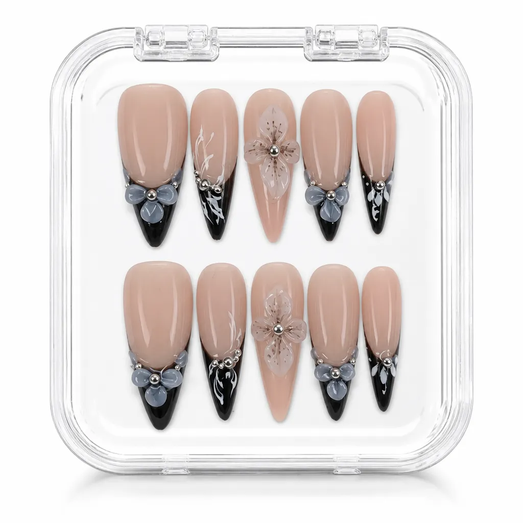 Blossom Noir French – Xưởng gia công Nailbox Sỉ thủ công