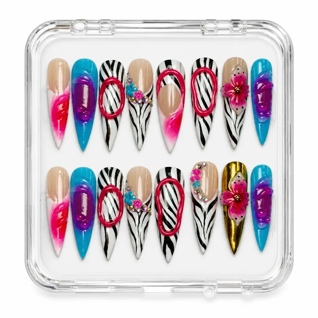 Blue Chrome Stiletto – Xưởng gia công Nailbox Sỉ thủ công