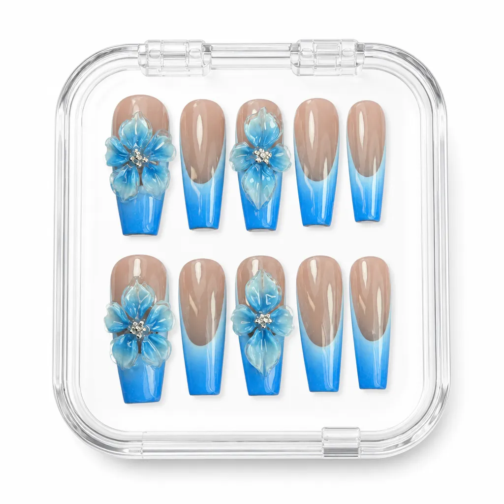 Blue Floral – Xưởng gia công Nailbox Sỉ thủ công