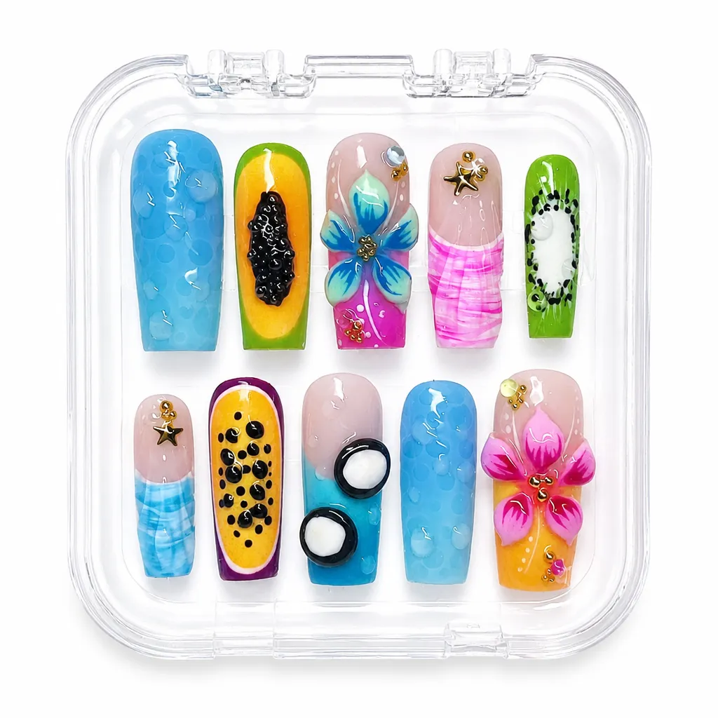 blue Fruit Salad – Xưởng gia công Nailbox Sỉ thủ công
