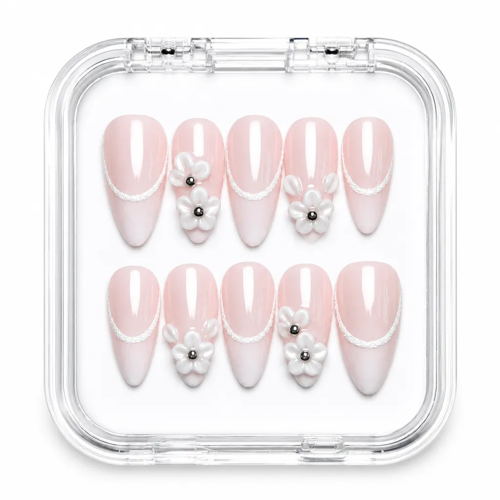 Blush Bow Elegance – Xưởng gia công Nailbox Sỉ thủ công