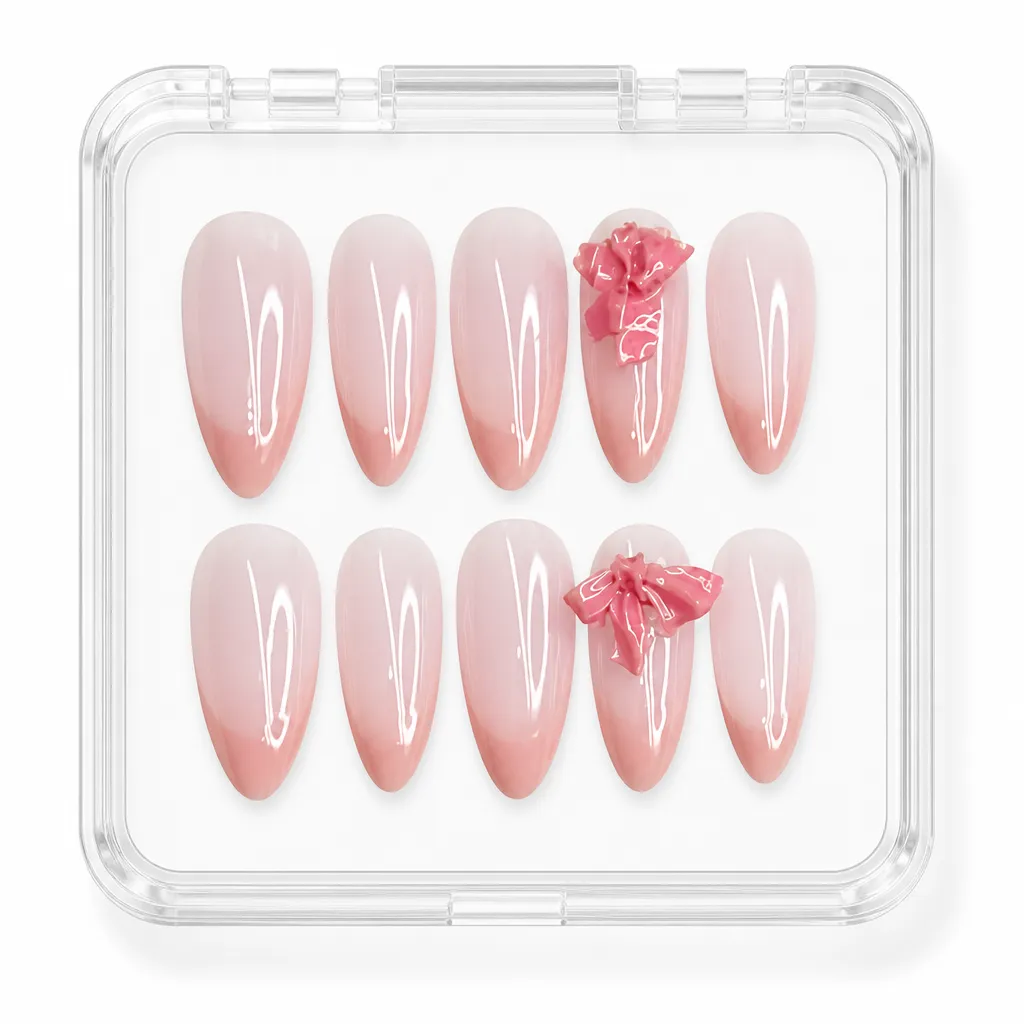 Blush Bow Kiss – Xưởng gia công Nailbox Sỉ thủ công