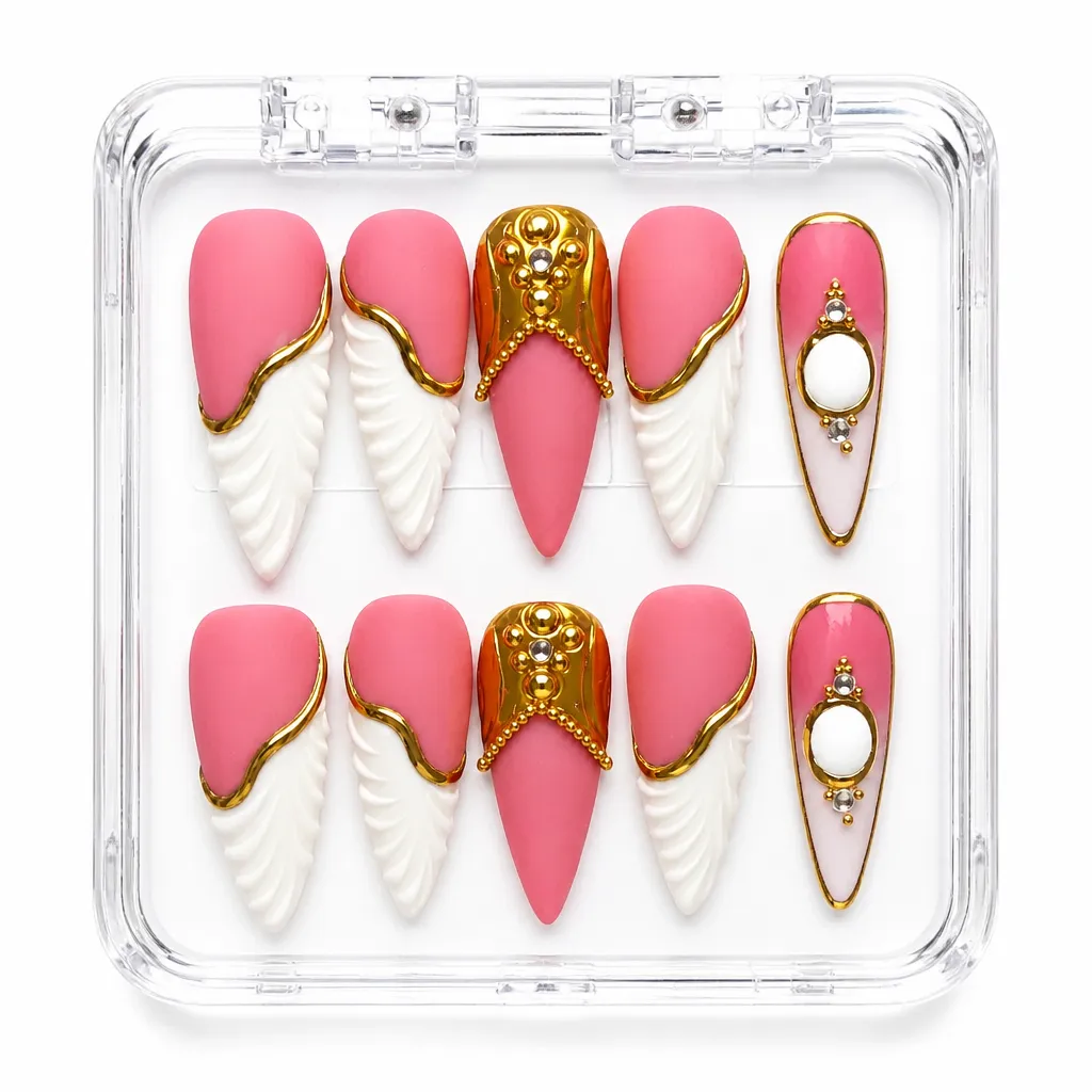 Blush Feather Luxe – Xưởng gia công Nailbox Sỉ thủ công