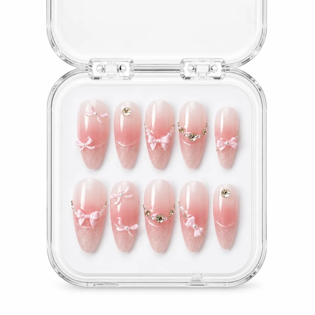 Blushing Bow Belle – Xưởng gia công Nailbox Sỉ thủ công