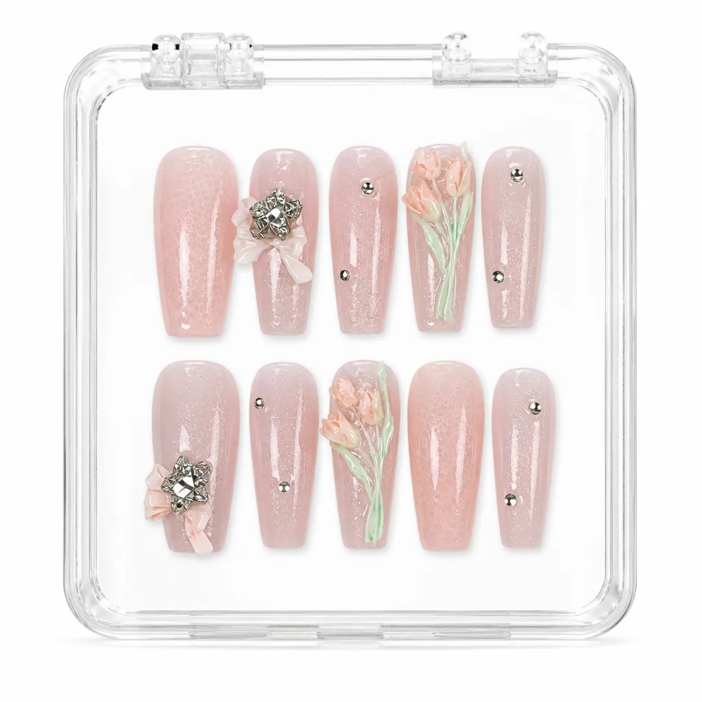 Blushing Tulip Grace – Xưởng gia công Nailbox Sỉ thủ công