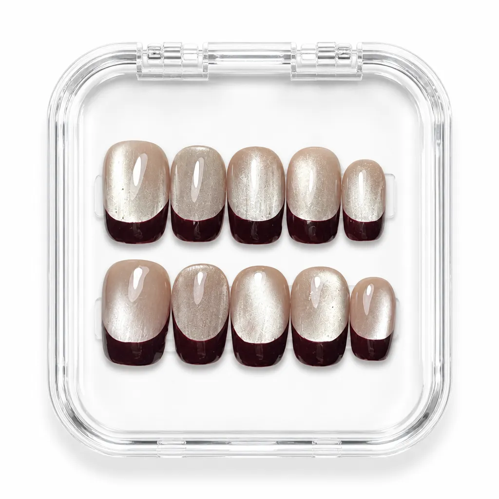 Bordeaux French Tips – Xưởng gia công Nailbox Sỉ thủ công