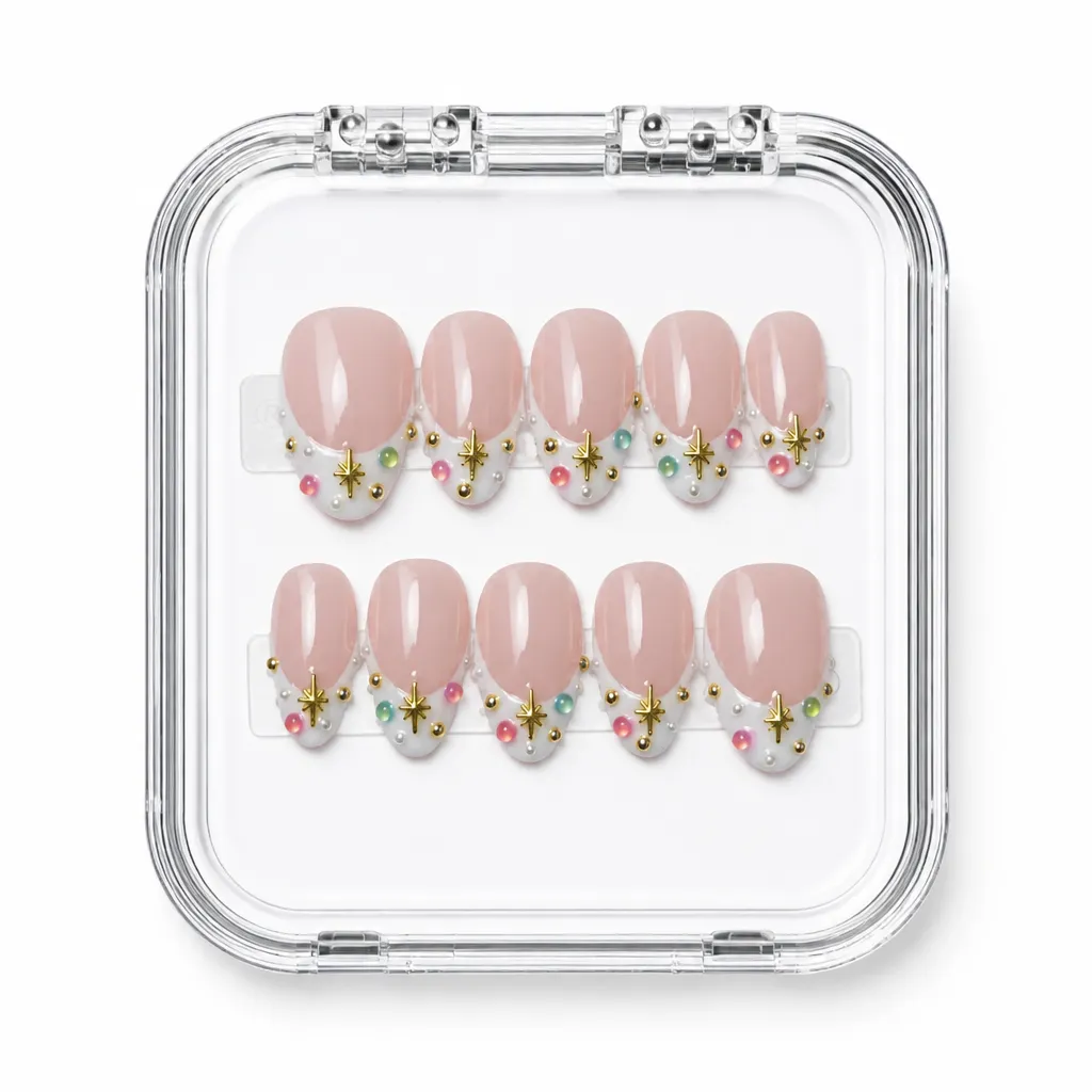 Botanical Blush Oval – Xưởng gia công Nailbox Sỉ thủ công