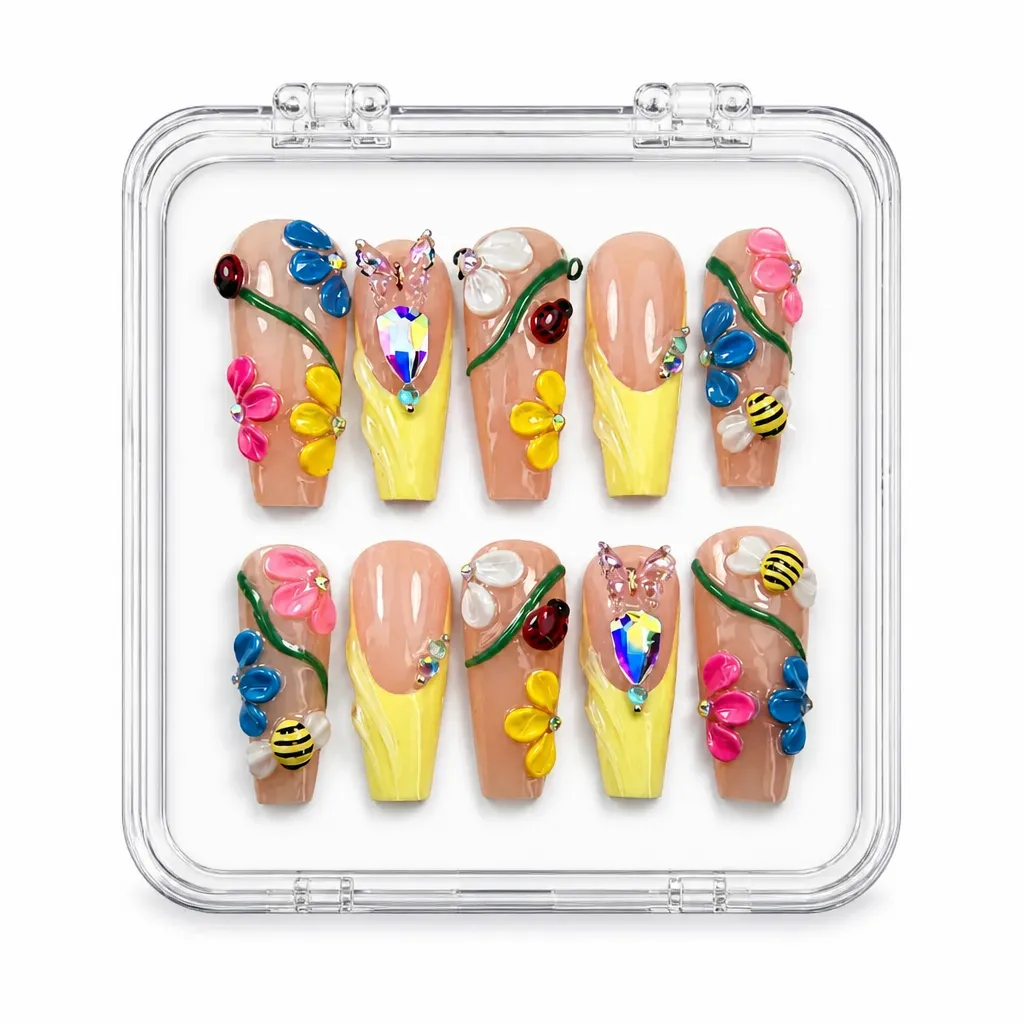 Botanical Garden Luxe – Mẫu Nailbox Sỉ Thiết Kế Thủ Công