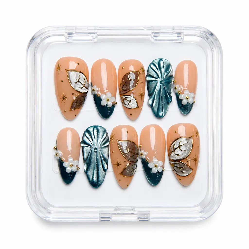 Botanical Luxe Almond – Xưởng gia công Nailbox Sỉ thủ công