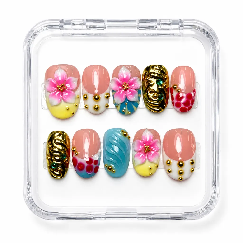 Botanical Luxe Oval – Xưởng gia công Nailbox Sỉ thủ công