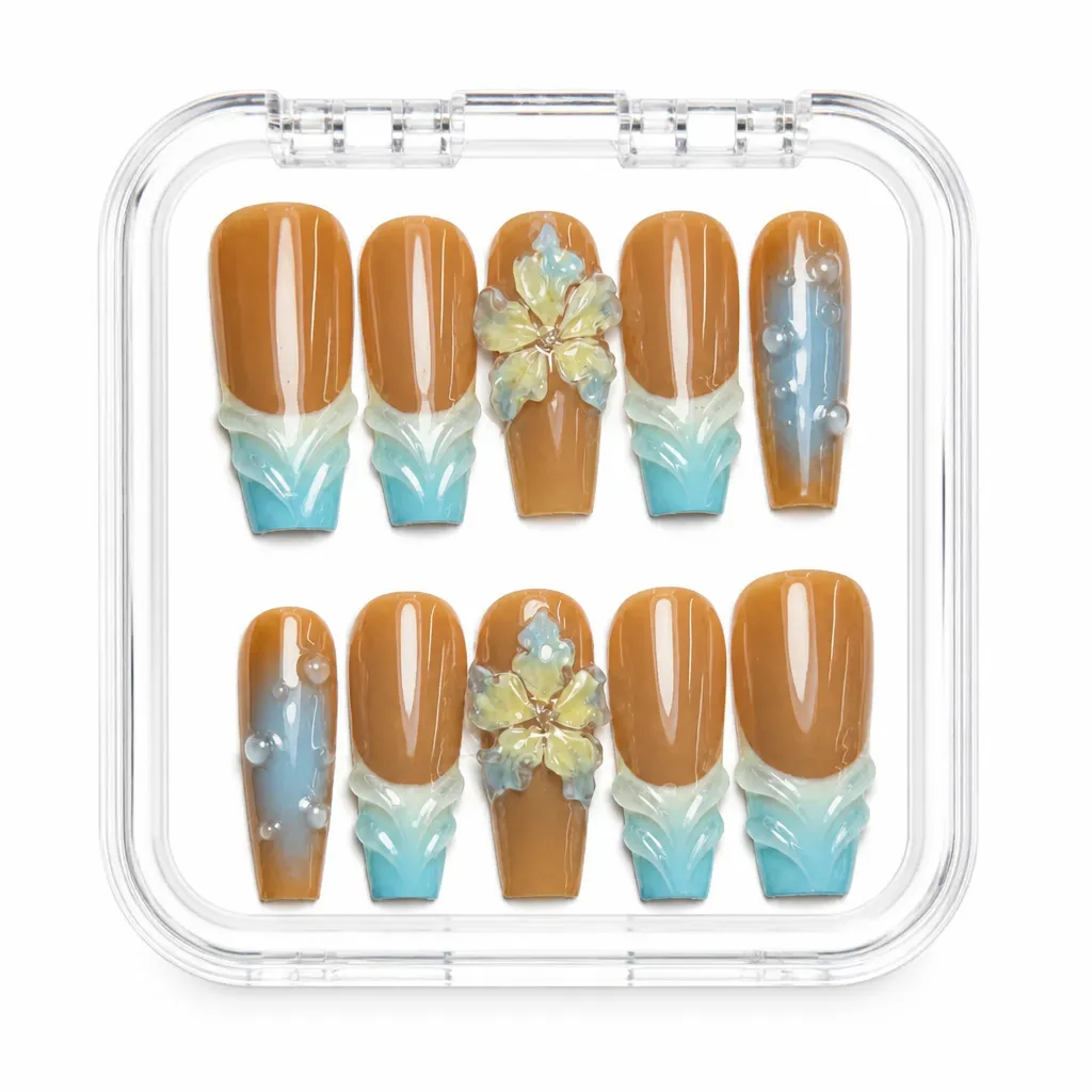 Botanical Ombre Oval – Xưởng gia công Nailbox Sỉ thủ công