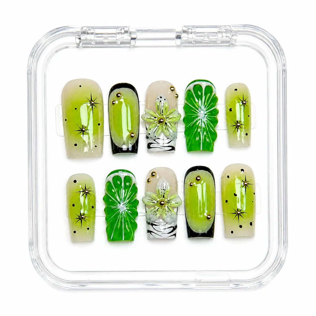 Botanical Radiance Oval – Xưởng gia công Nailbox Sỉ thủ công