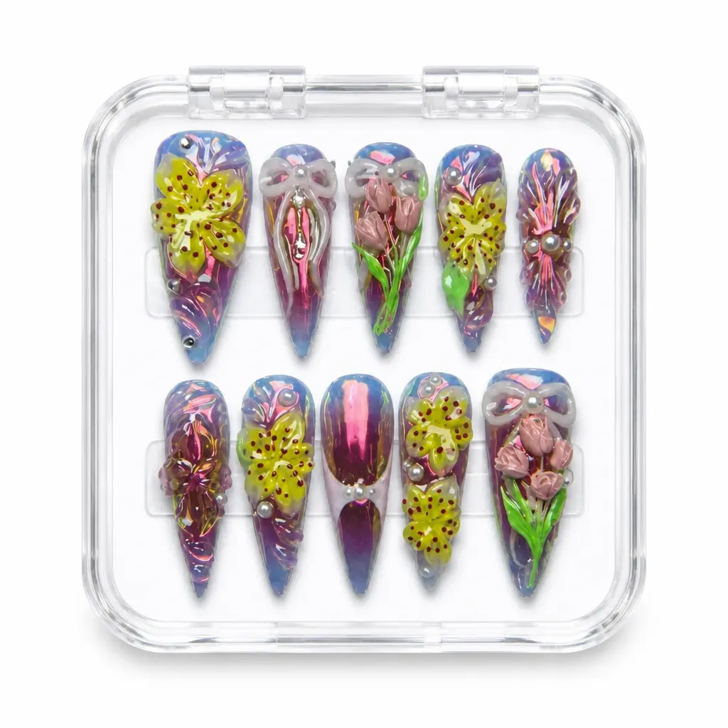 Burgundy Botanical Luxe – Xưởng gia công Nailbox Sỉ thủ công