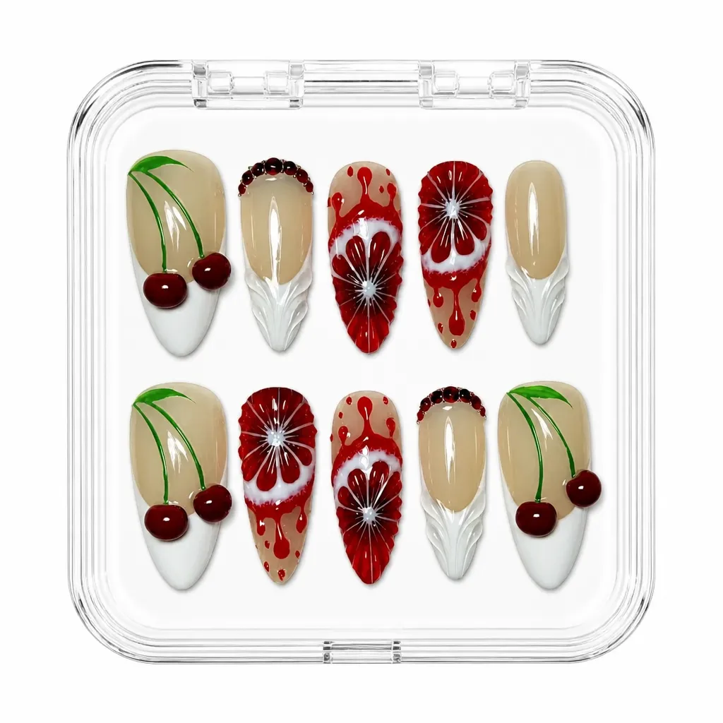 Burgundy Crimson Blossom – Xưởng gia công Nailbox Sỉ thủ công