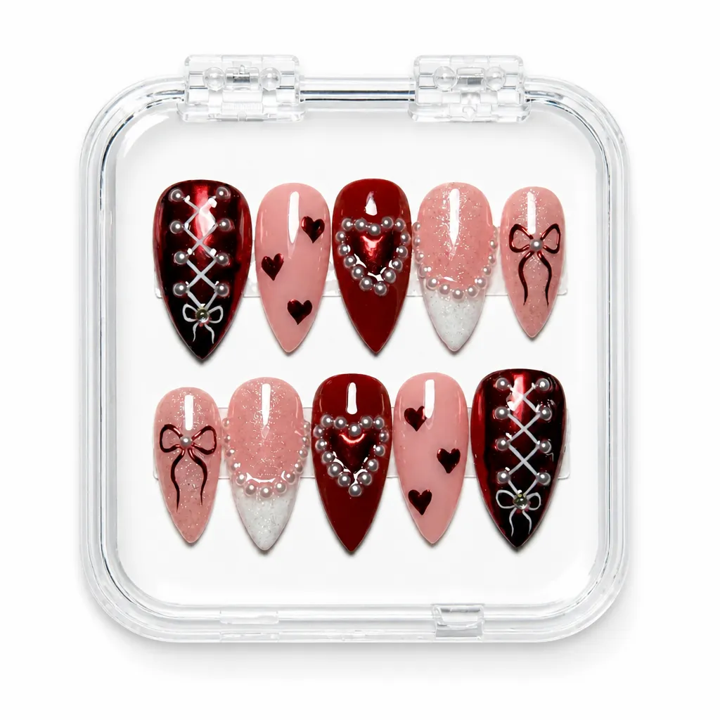 Burgundy Crimson Romance – Xưởng gia công Nailbox Sỉ thủ công