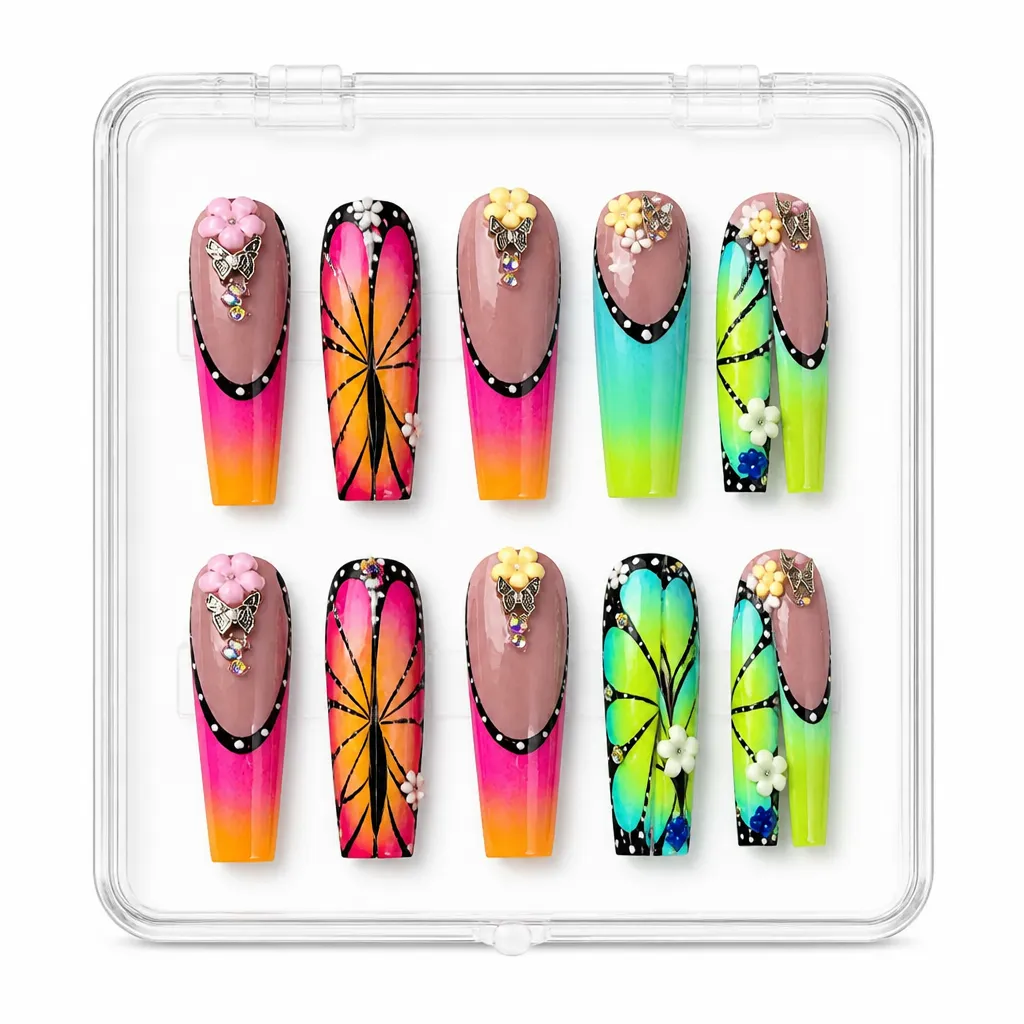 Butterfly Gradient Luxe – Xưởng gia công Nailbox Sỉ thủ công