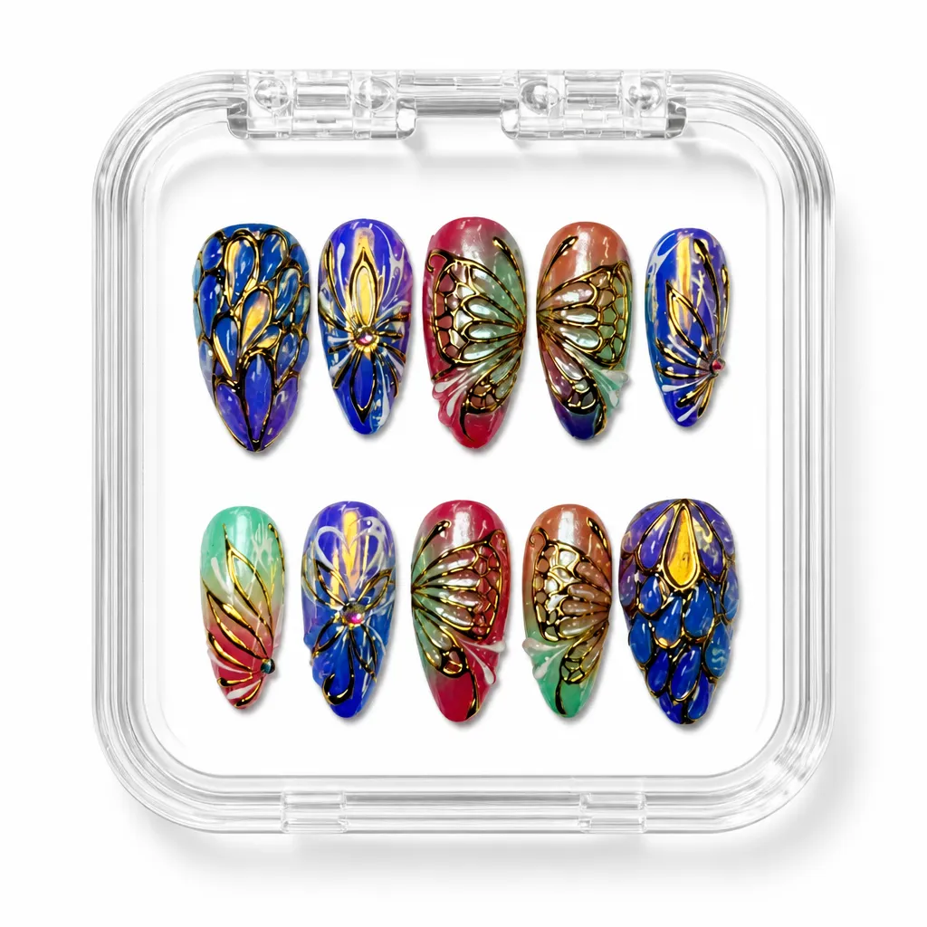 Butterfly Luxe Almond – Xưởng gia công Nailbox Sỉ thủ công