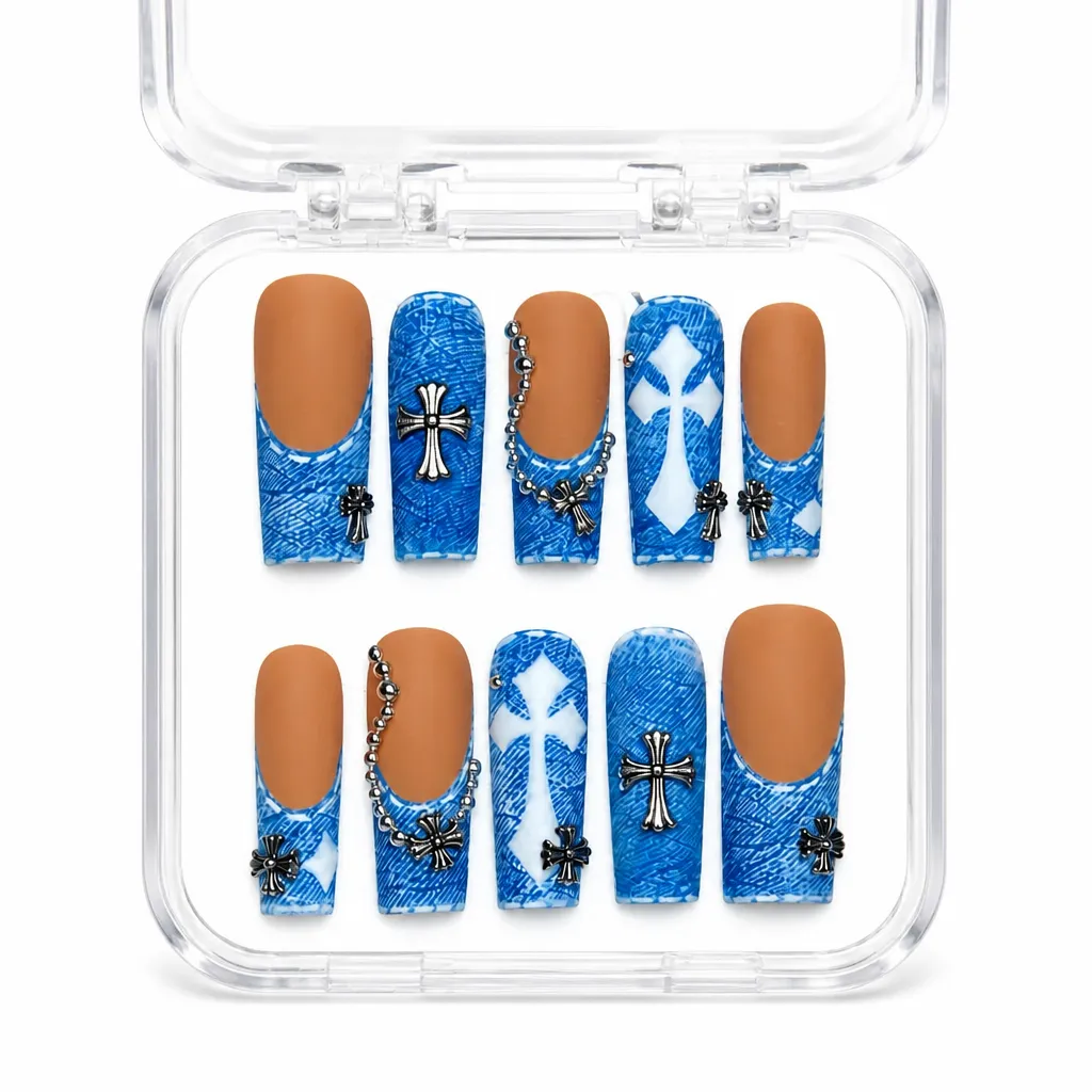Celestial Blue Elegance – Xưởng gia công Nailbox Sỉ thủ công