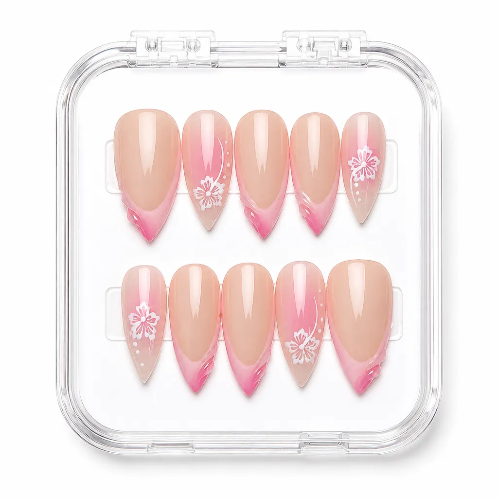 Celestial Blush – Mẫu Nailbox Sỉ Thiết Kế Thủ Công